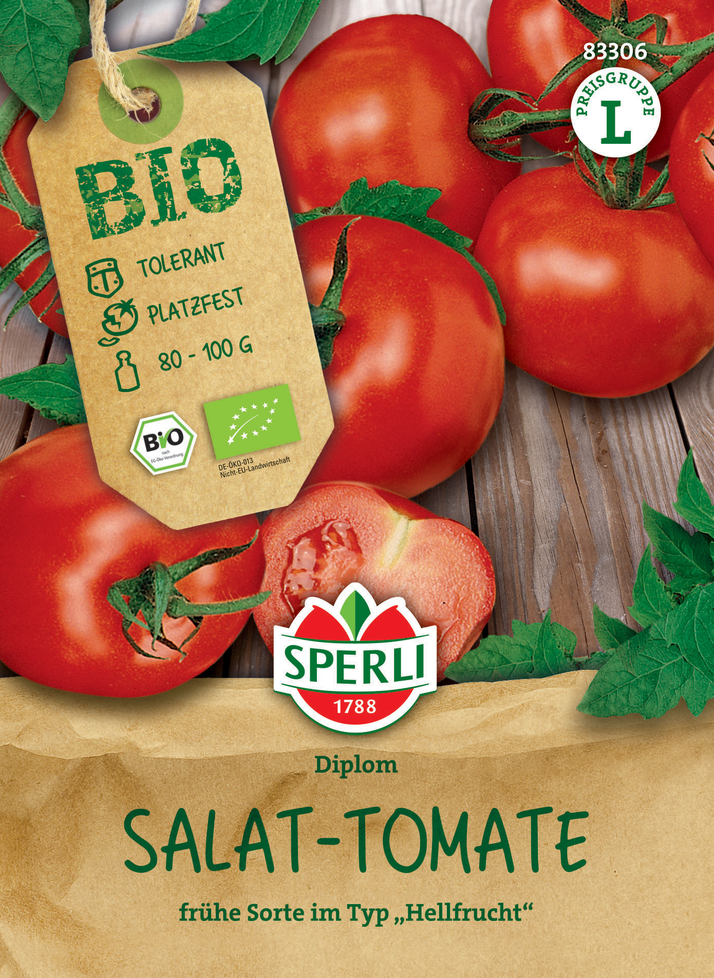 BIO Tomatensamen, Hellfrucht, F1