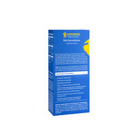 Blaue Verpackung mit gelbem Logo, Text und Symbolen, rechte Seite sichtbar, Hinweis auf Feld-Sonnenblume.
