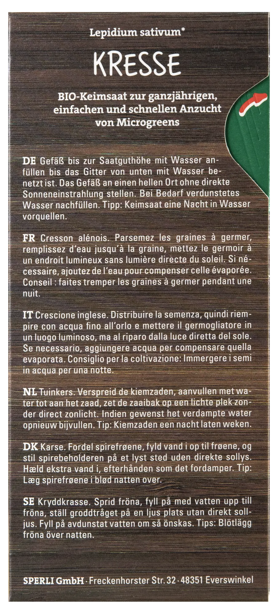 BIO Microgreen-Saat Kresse