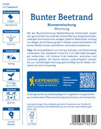Bunte Blumenmischung mit Blumen, Saatgut, Pflanzen, in einem blauen Karton, Quelle Kiepenkerl