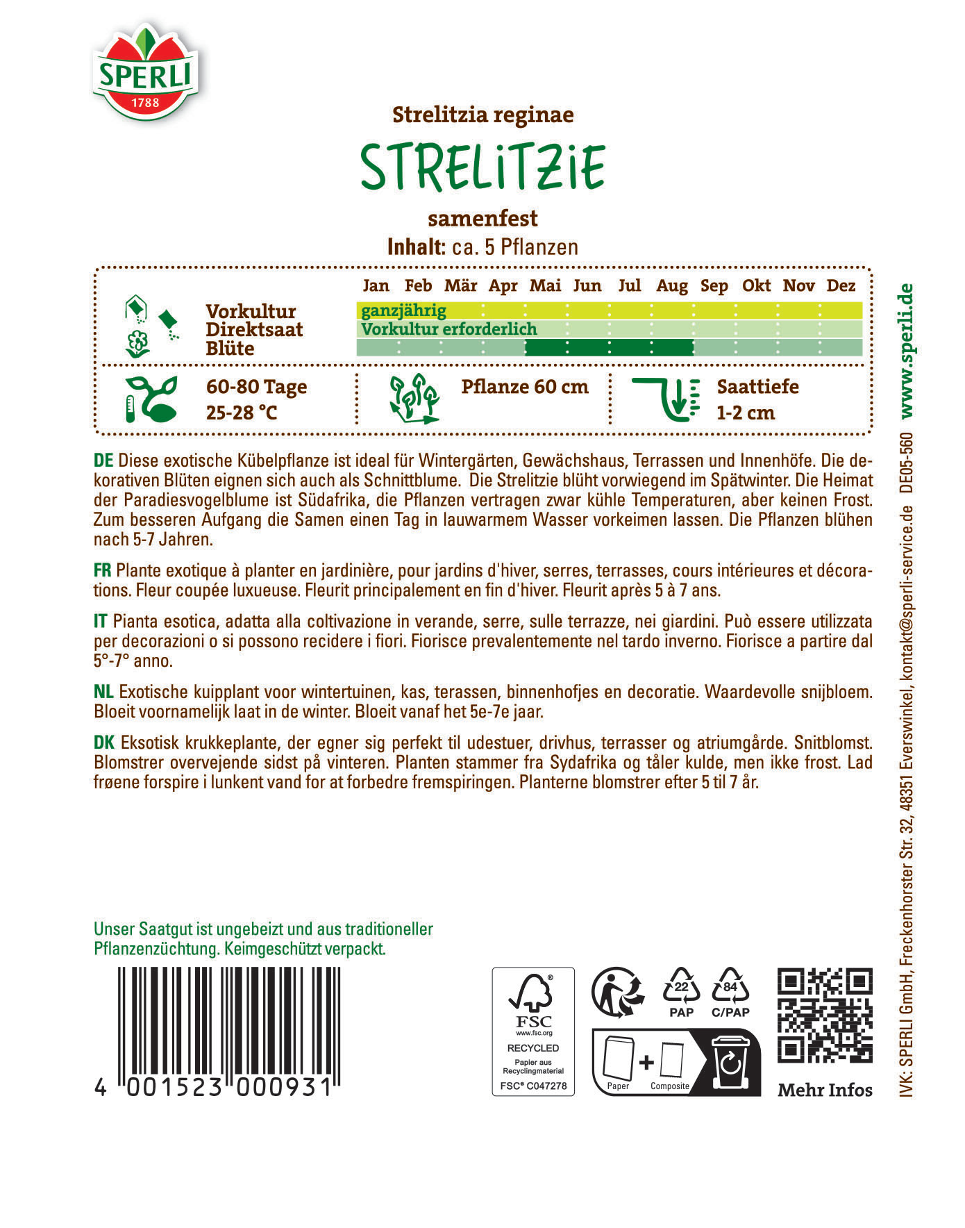 Strelitziensamen
