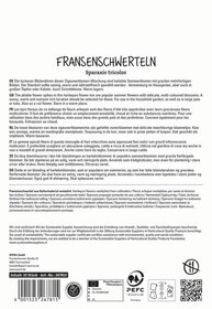 Text auf der Verpackung mit verschiedenen Sprachen und Symbolen, Bild ist nicht sichtbar.