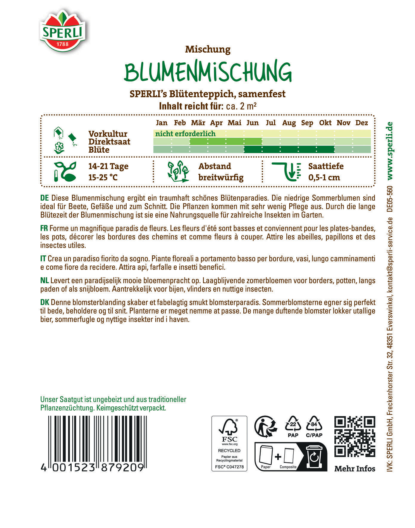 Blumensamen-Mischung SPERLI's Blütenteppich
