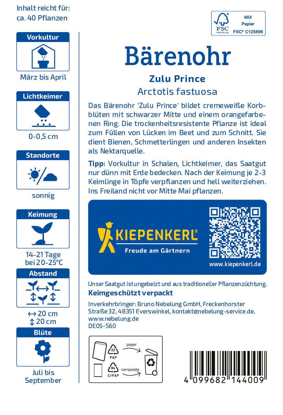 Bärenohrsamen Zulu Prince