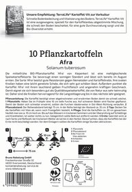 Pflanzanleitung, Diagramm, Symbol für Bio-Produkt, Recycling-Symbole, Verpackungshinweise, Barcode.