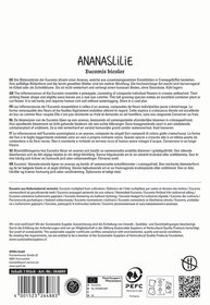 Text with descriptions of Eucomis bicolor representing an ananas, in multiple languages, with additional product information.
