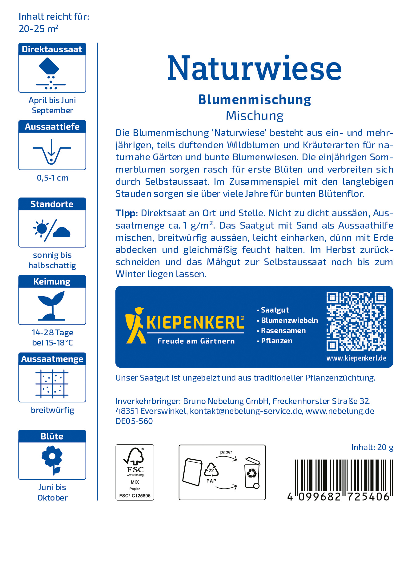 Blumensamen-Mischung Naturwiese, Vorteilspackung