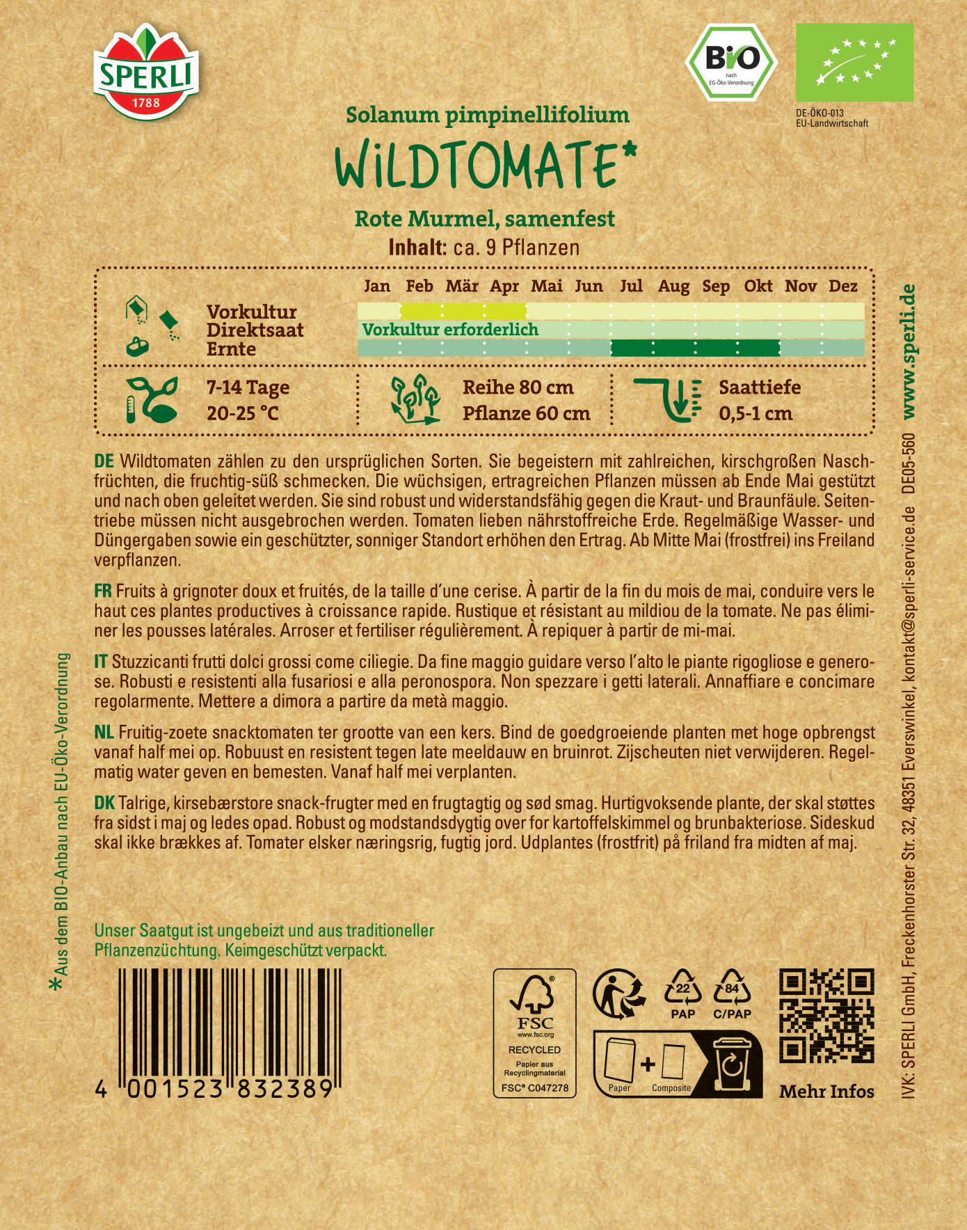 BIO Wildtomatensamen