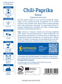 Pflanzensamen für Chili Paprika Gutera, ca. 15 Pflanzen, im Saatgutbeutel, Anzuchtanleitung.
