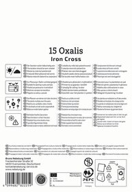 Anleitungstexte in mehreren Sprachen, Symbole für Pflanzung, Frostschutz, Frostfritt, Kulturmaterial, Kontaktadresse.