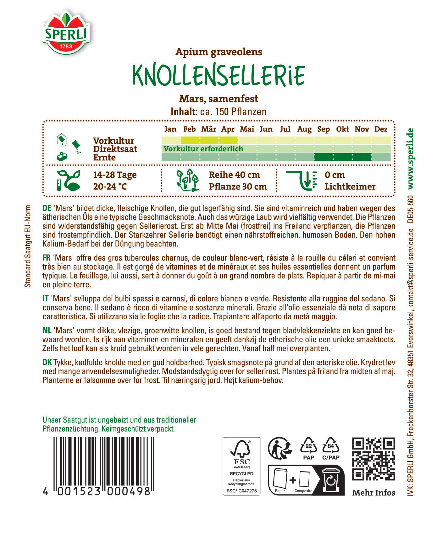 Knollenselleriesamen Mars