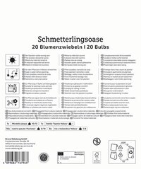 Anleitung für Pflanzen in mehreren Sprachen, mit Angaben zu Samenarten und Pflegehinweisen.