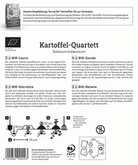 Textausschnitt mit Pflanzen-Tipps, Produktinformationen, Anbauanleitung, Symbolen und Barcode.