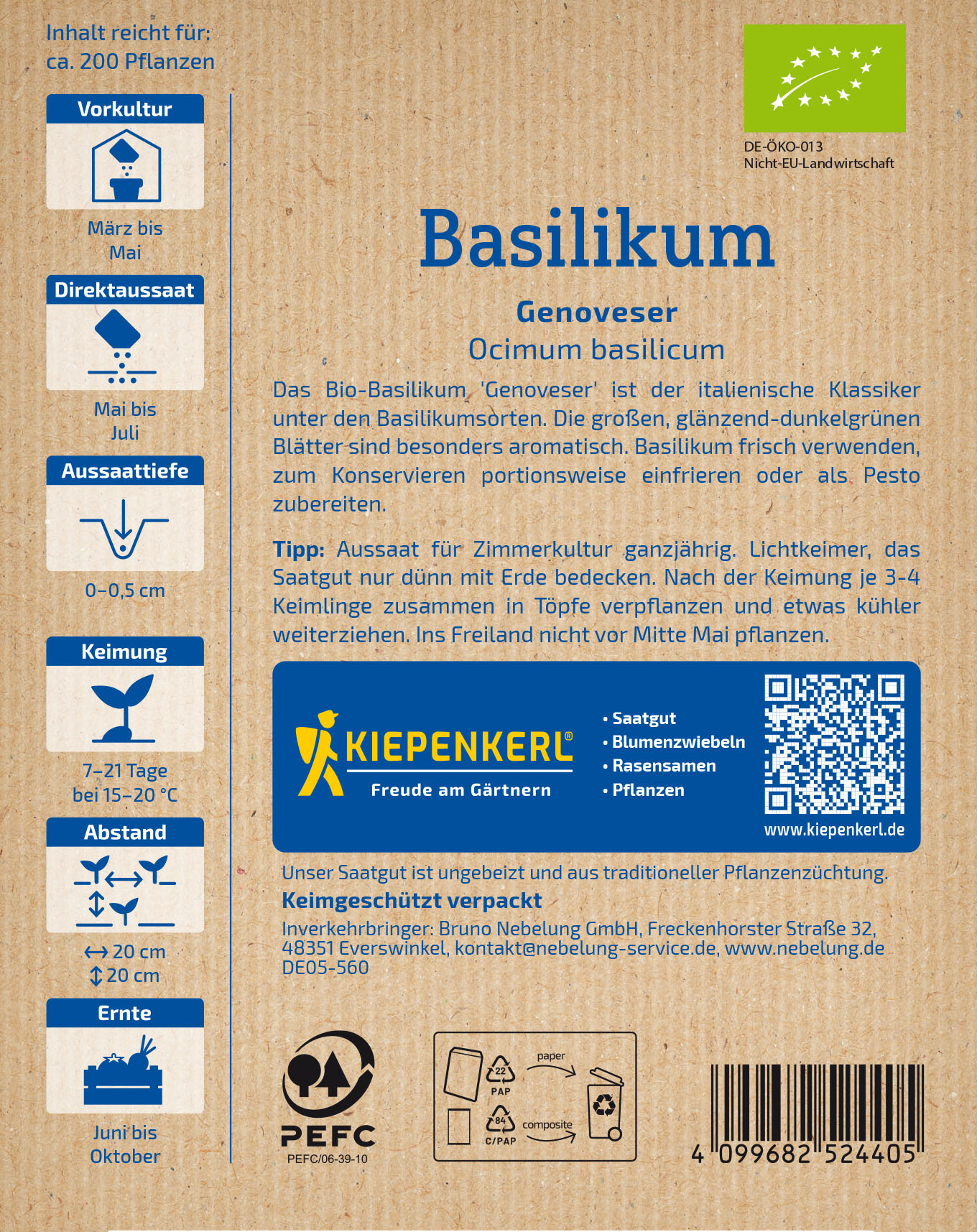 BIO Basilikumsamen Genoveser