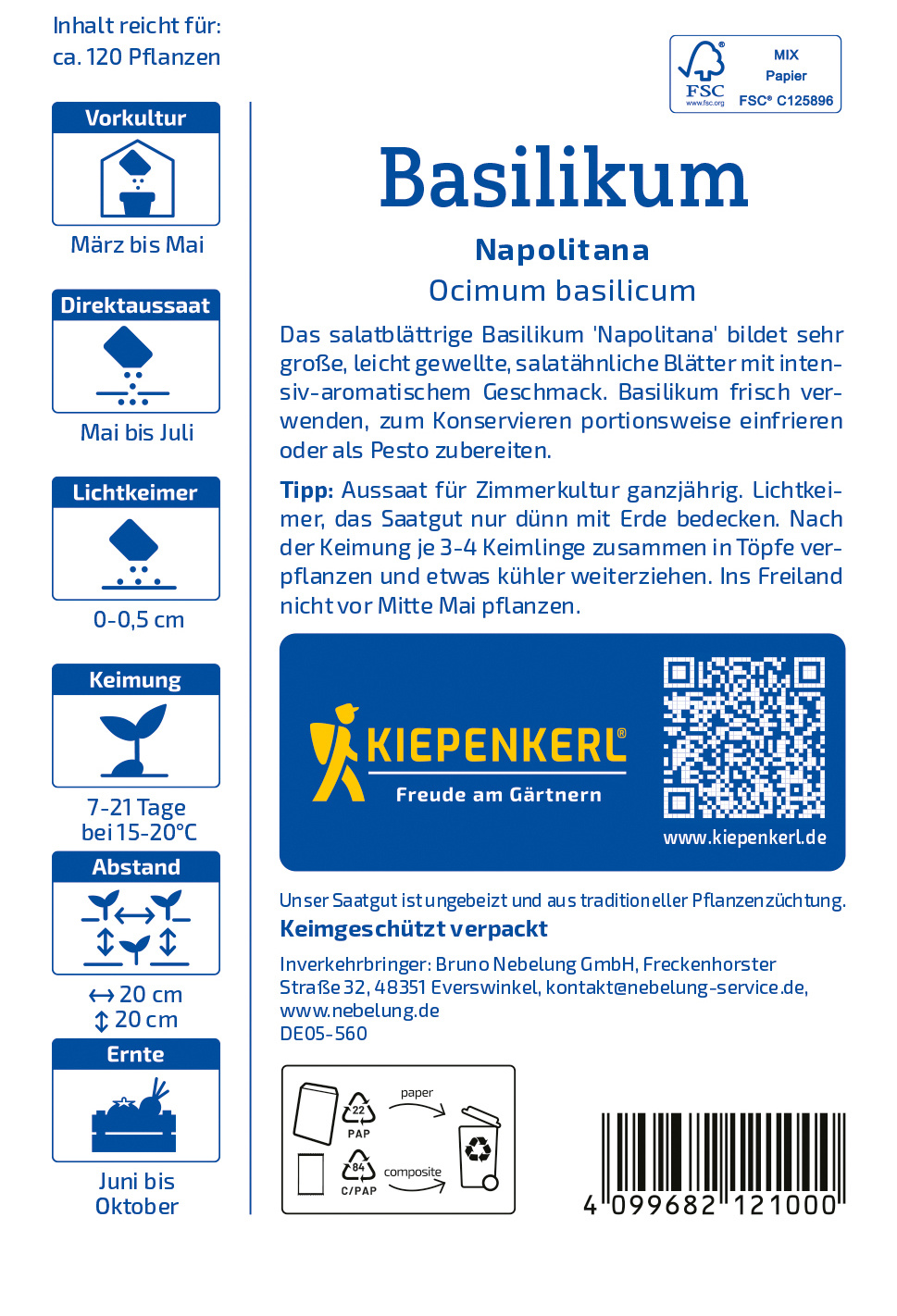 Basilikumsamen Napolitana
