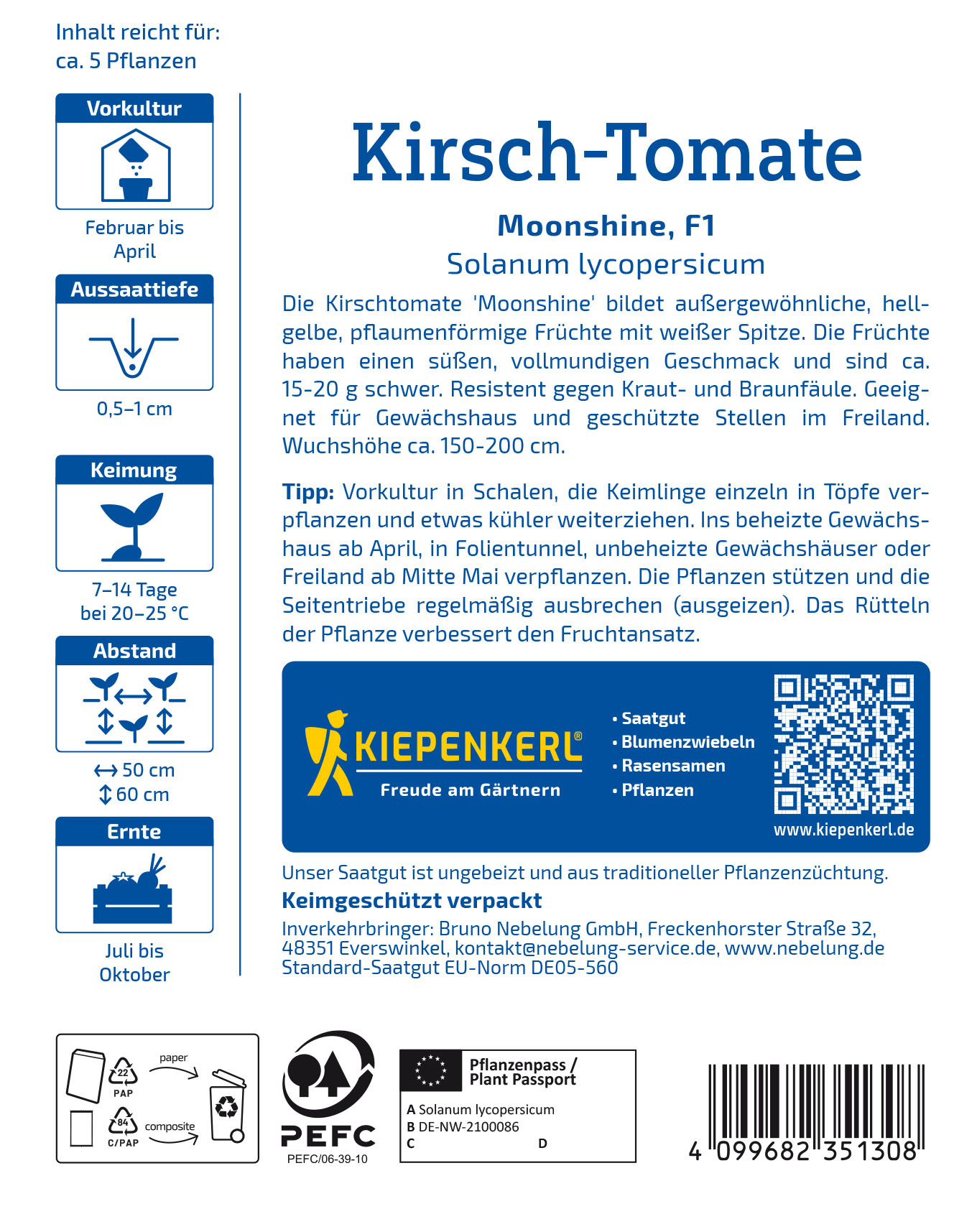 Kirsch-Tomatensamen Moonshine