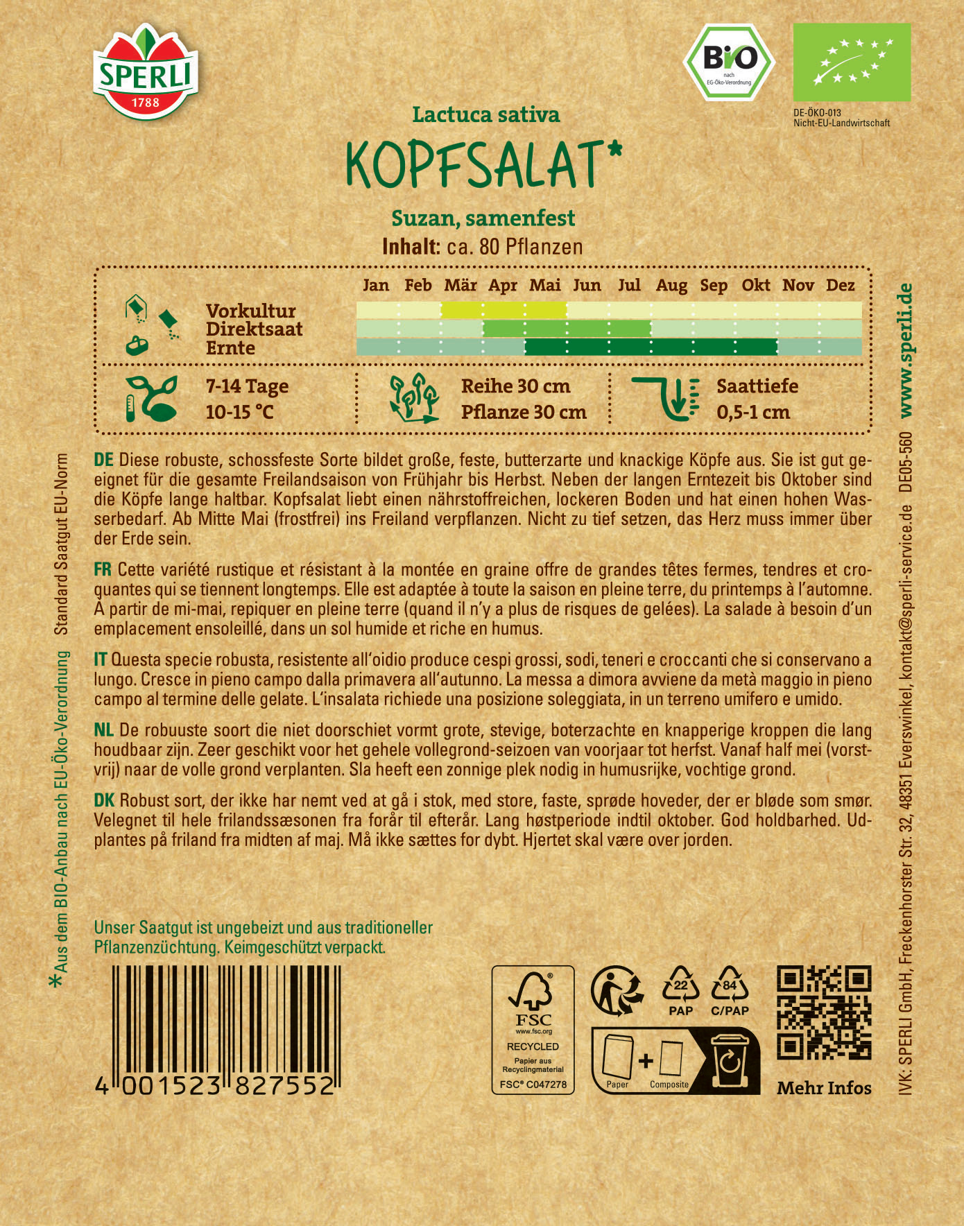 BIO Kopfsalatsamen