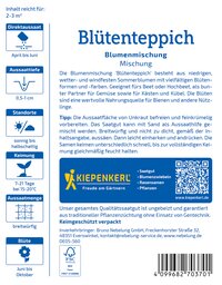 Blumensamen Mischung Blüten Teppich, im Täfelchen, für Beet, Balkon, Kübel, bienenfreundlich, sonnig, bis halb schattig, März bis Oktober.