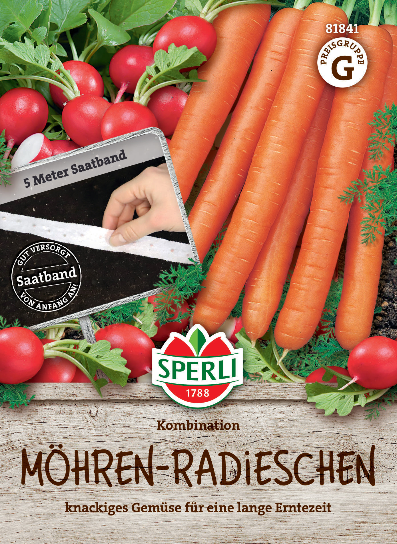 Möhrensamen-Radiessamen Kombination, Saatband