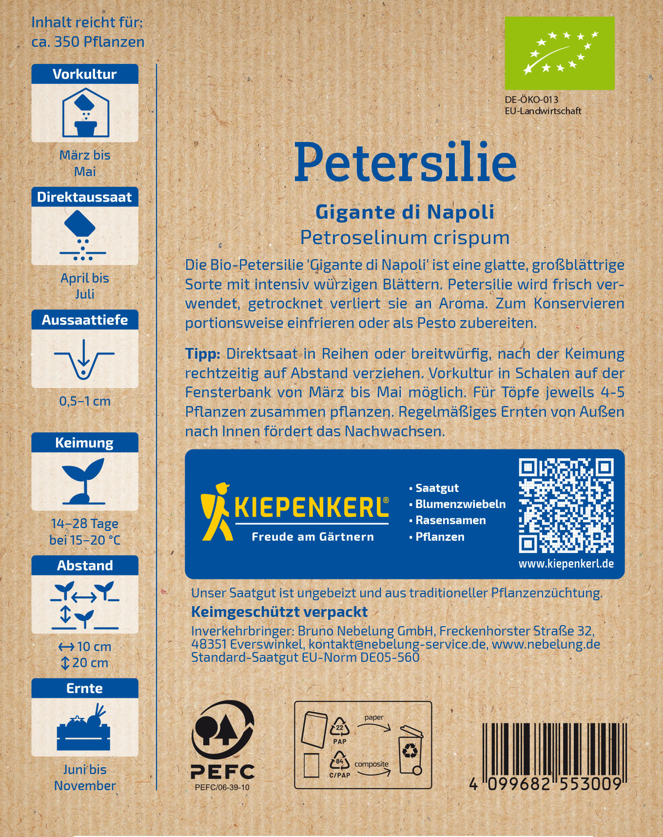 BIO Petersiliensamen Gigante di Napoli