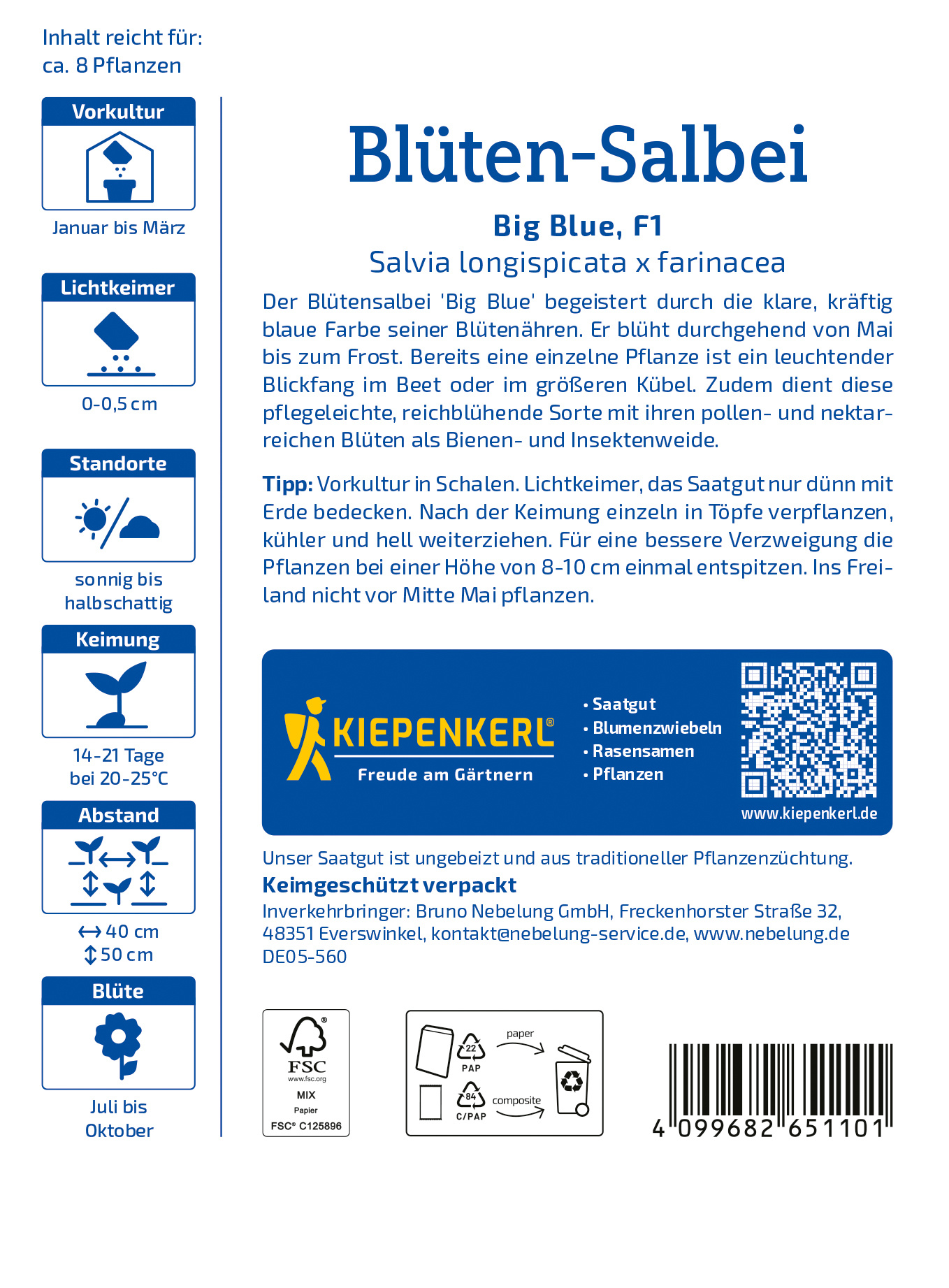 Blüten-Salbeisamen Big Blue, F1