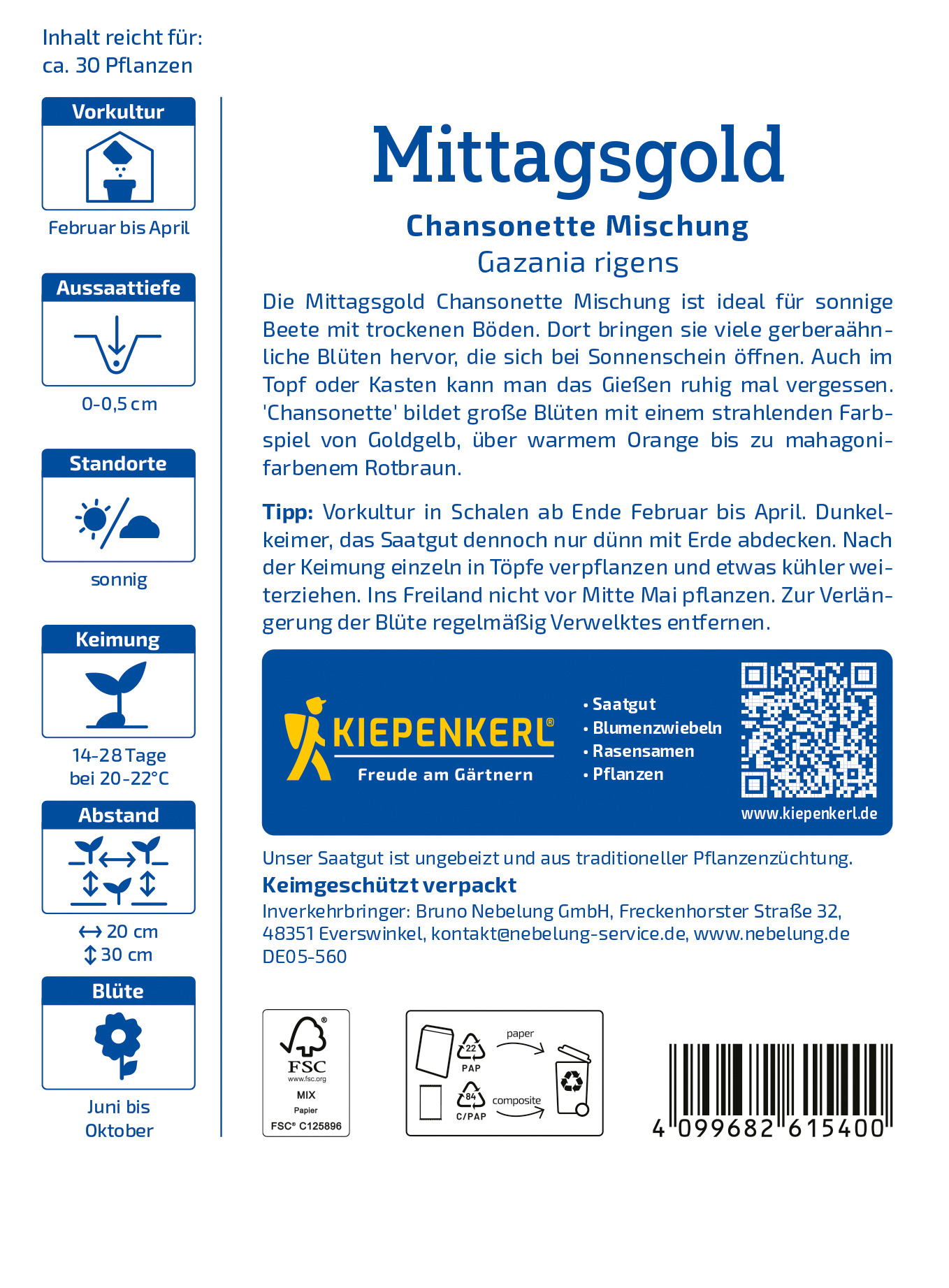 Mittagsgoldsamen Chansonette Mischung