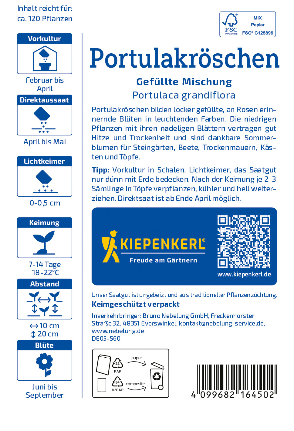 Portulakröschensamen Gefüllte Mischung