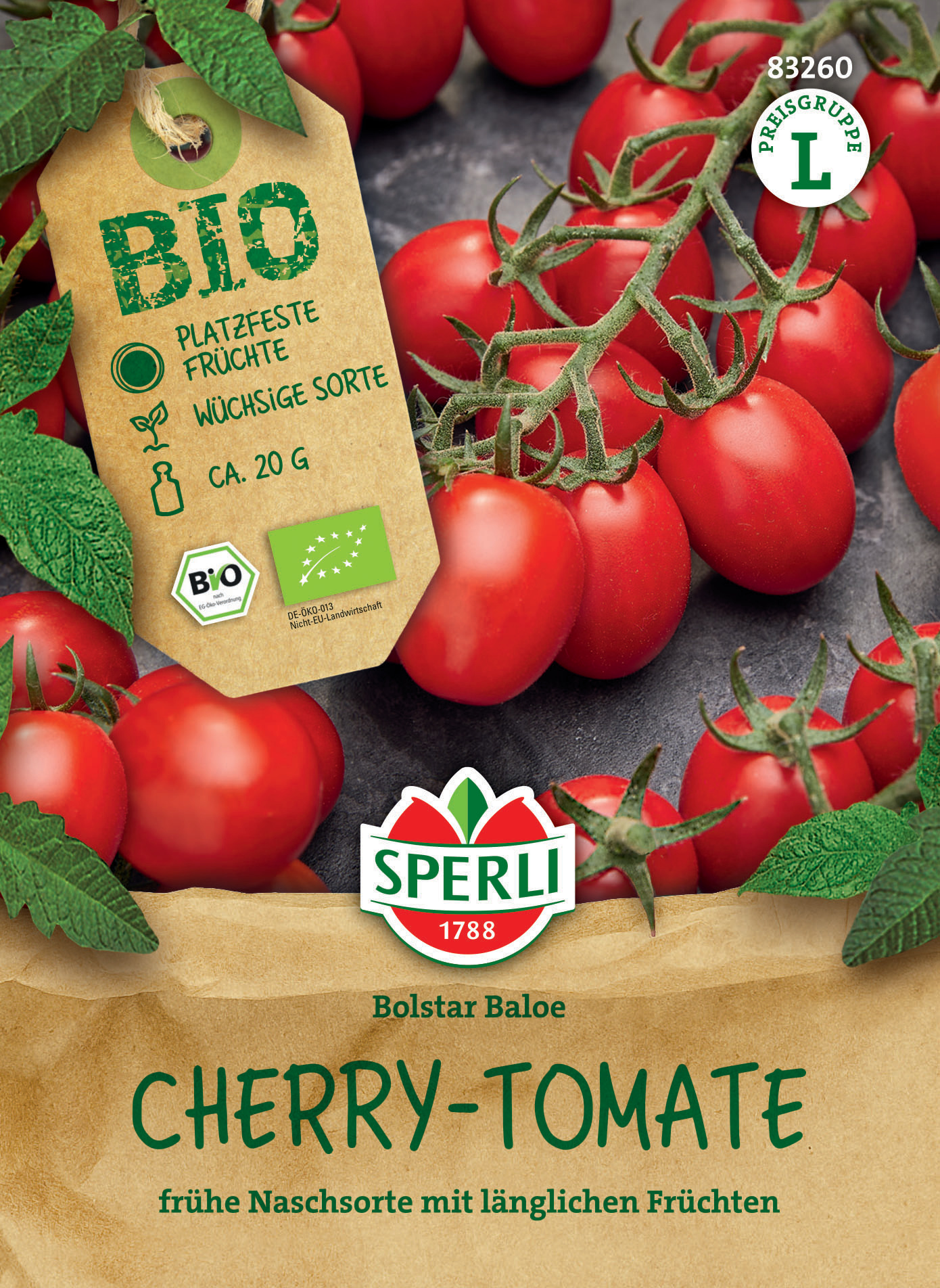 BIO Cherrytomatensamen, früh, F1