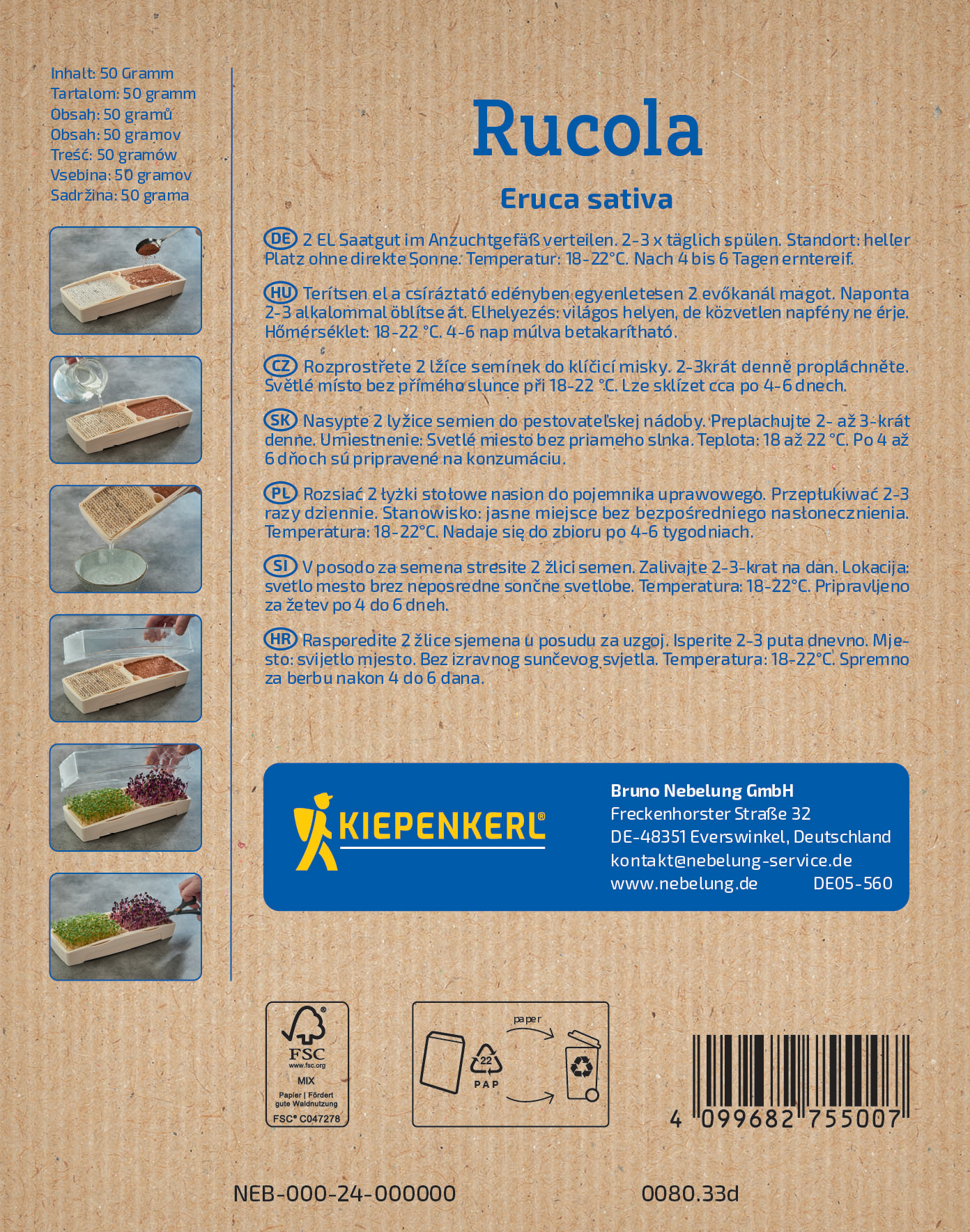BIO Microgreen-Saat Rucolasamen