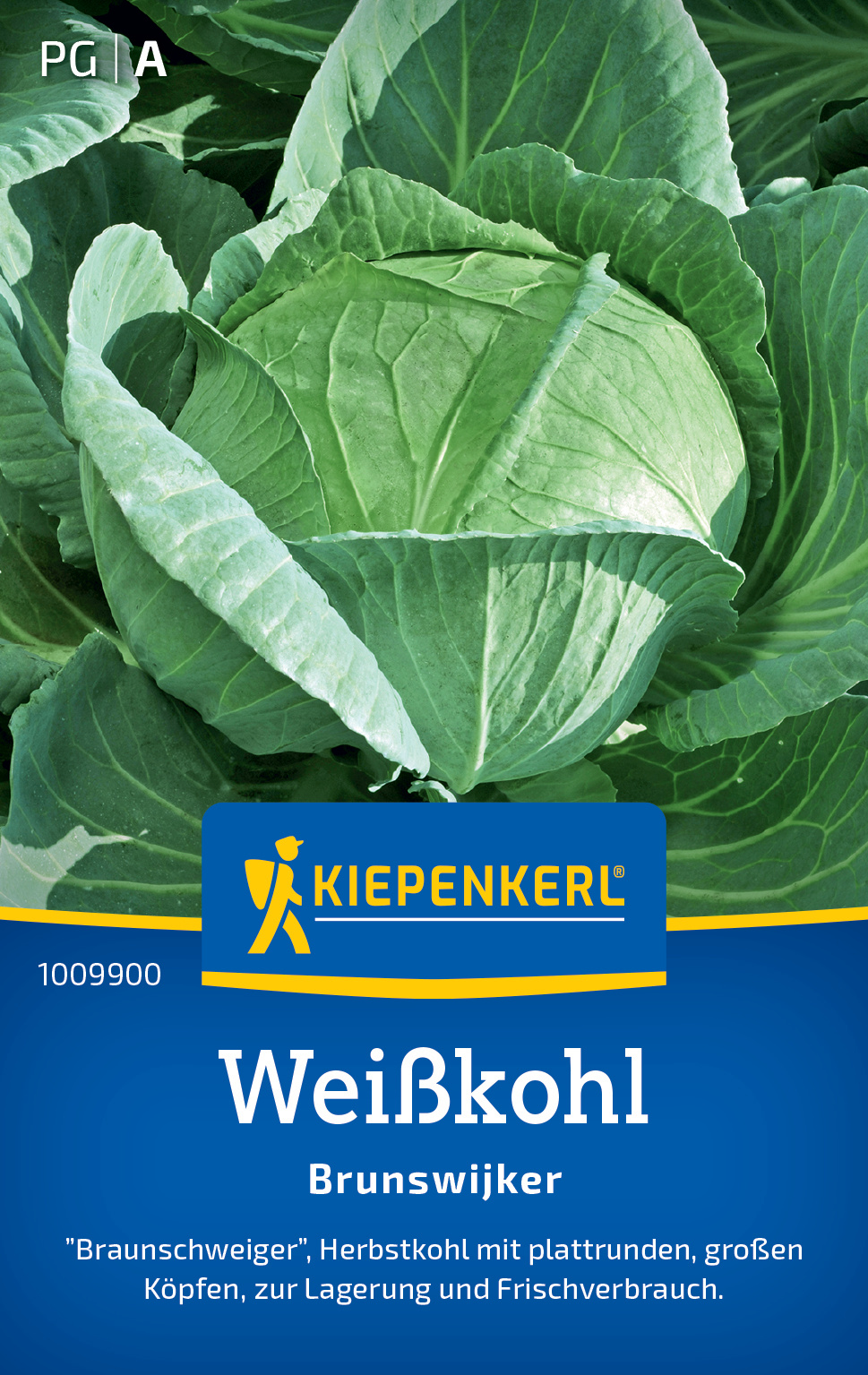 Weißkohl Brunswijker auf einer Packung Kiepenkerl.