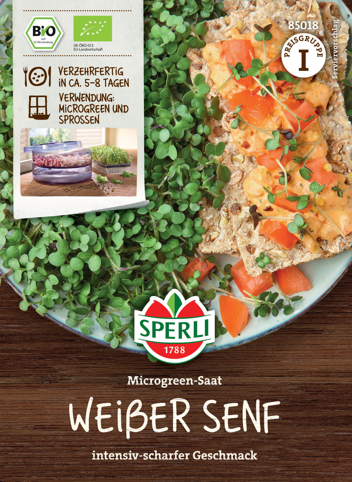 BIO Microgreen-Saat Weißer Senf
