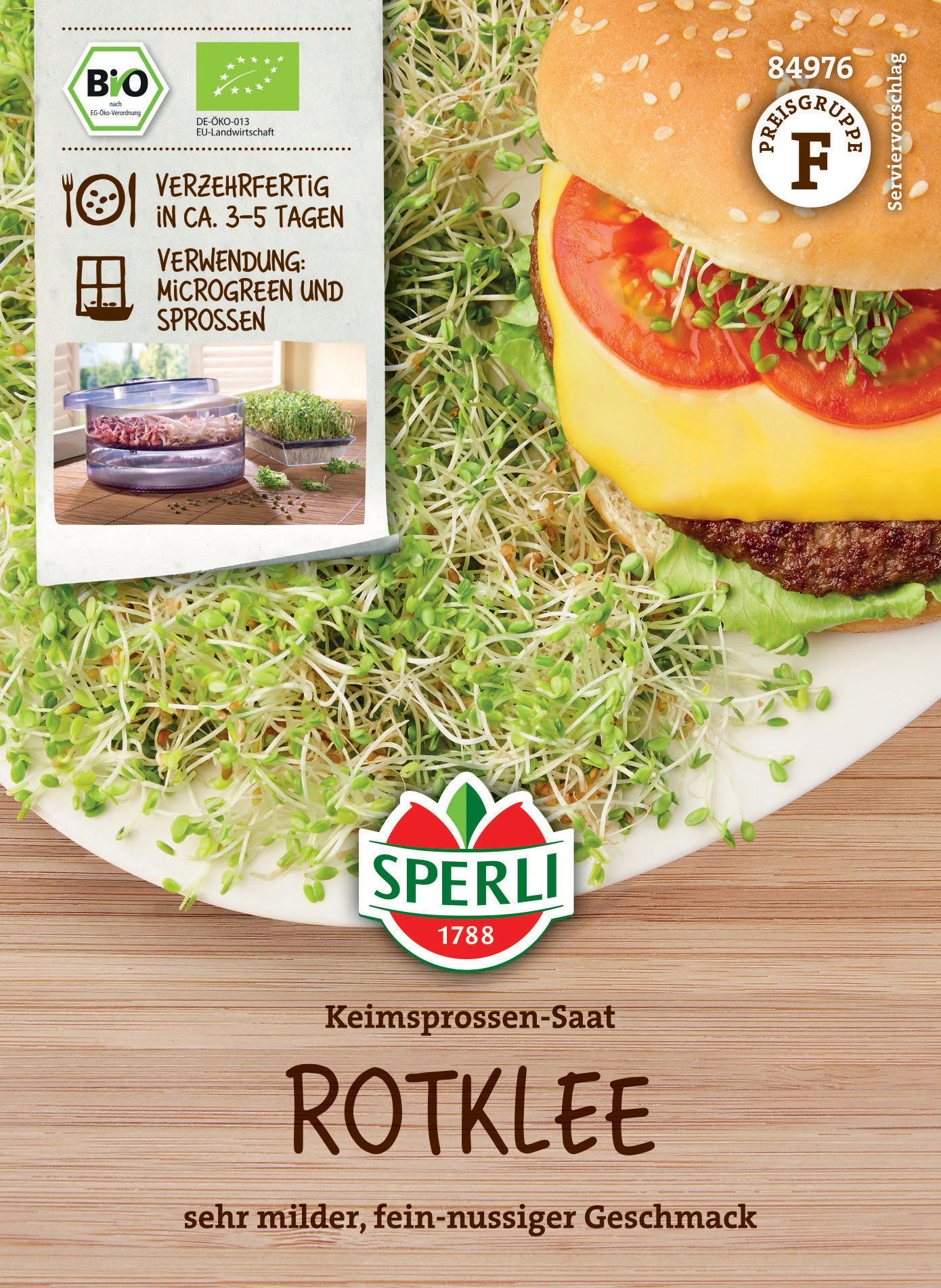 BIO Keimsprossen-Saat Rotklee