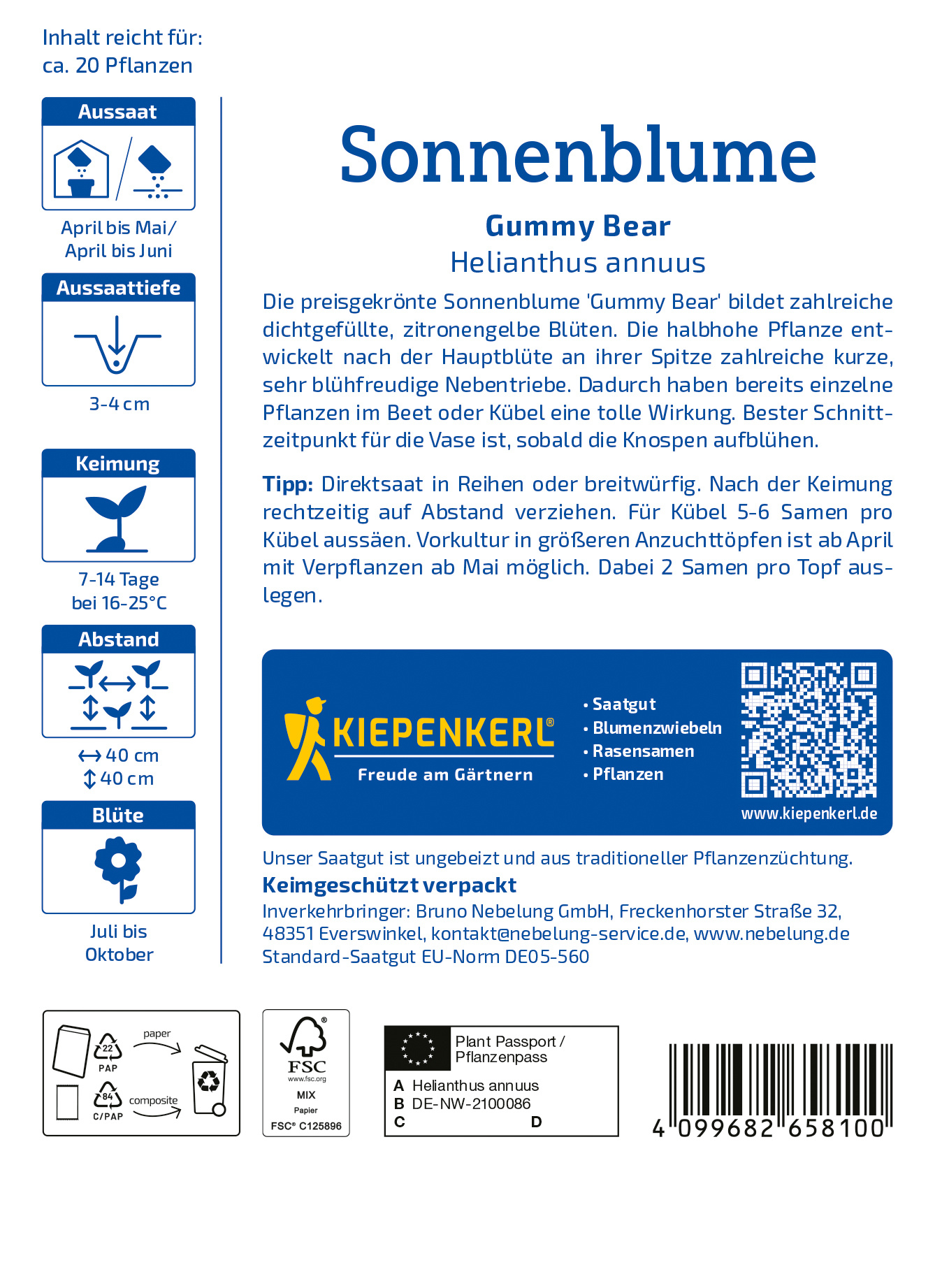 Sonnenblumensamen Gummy Bear