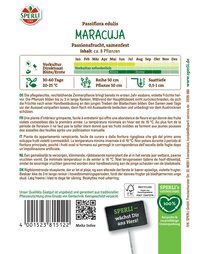 Informationen zu Anbauzeit, Wachstum, Erntezeit, Temperatur und Tipps für Passiflora edulis (Maracuja).