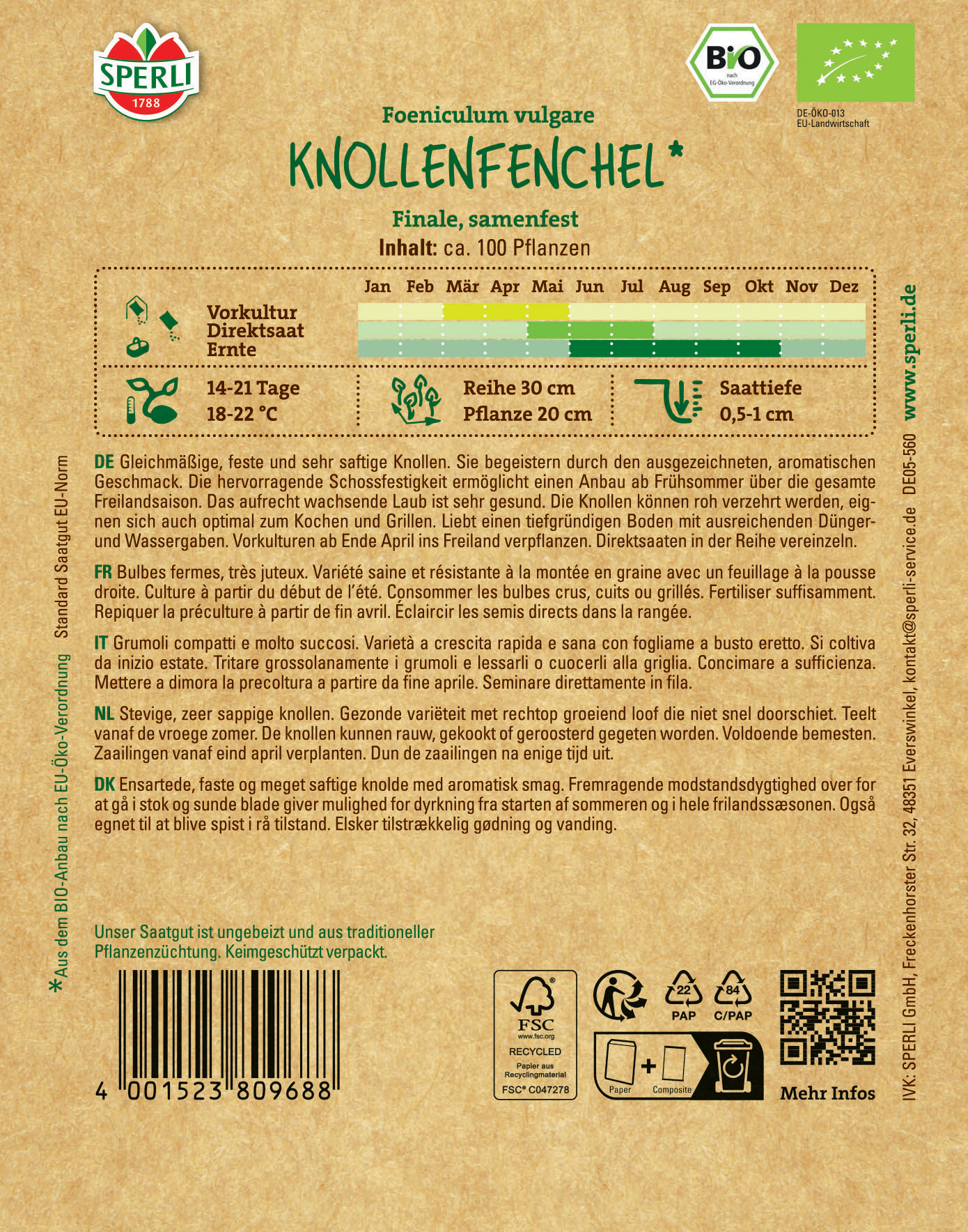 BIO Knollenfenchelsamen