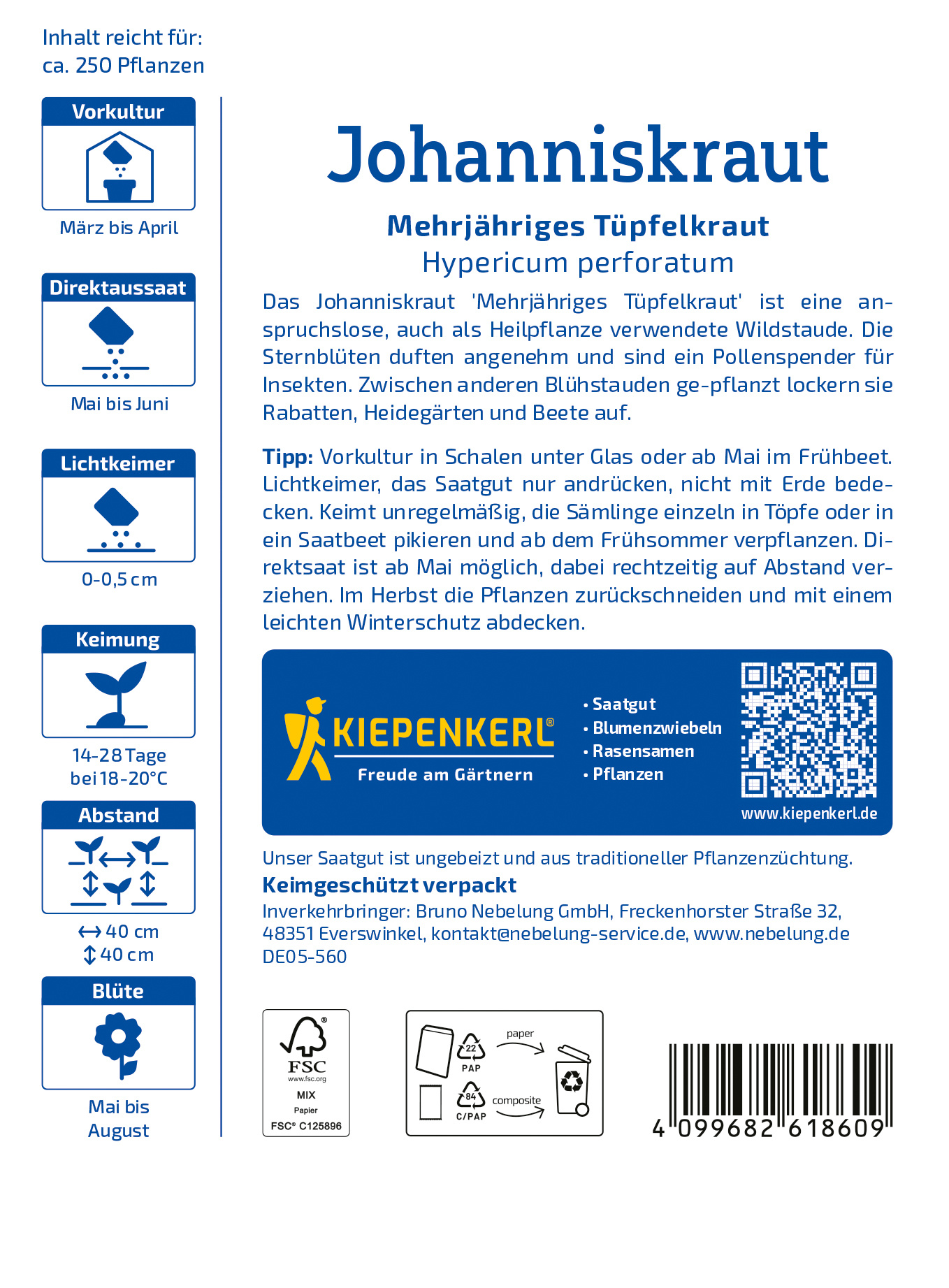 Johanniskrautsamen Mehrjähriges Tüpfelkraut