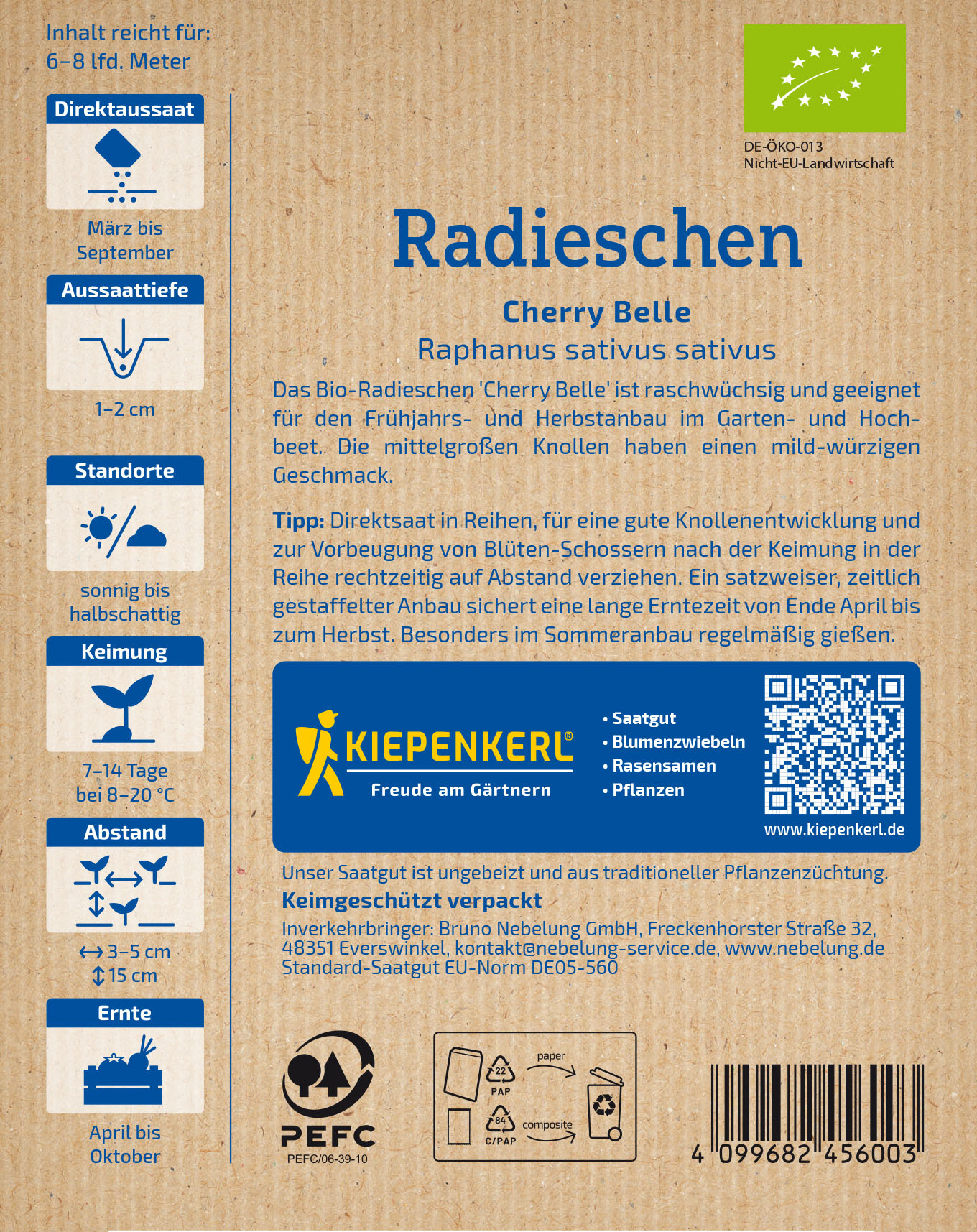 BIO Radieschensamen Cherry Belle