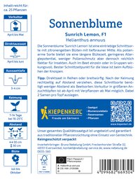 Pflanzenblatt mit blauen Schriftarten, QR-Code, Barcode und verschiedenen Pflanzinformationen
