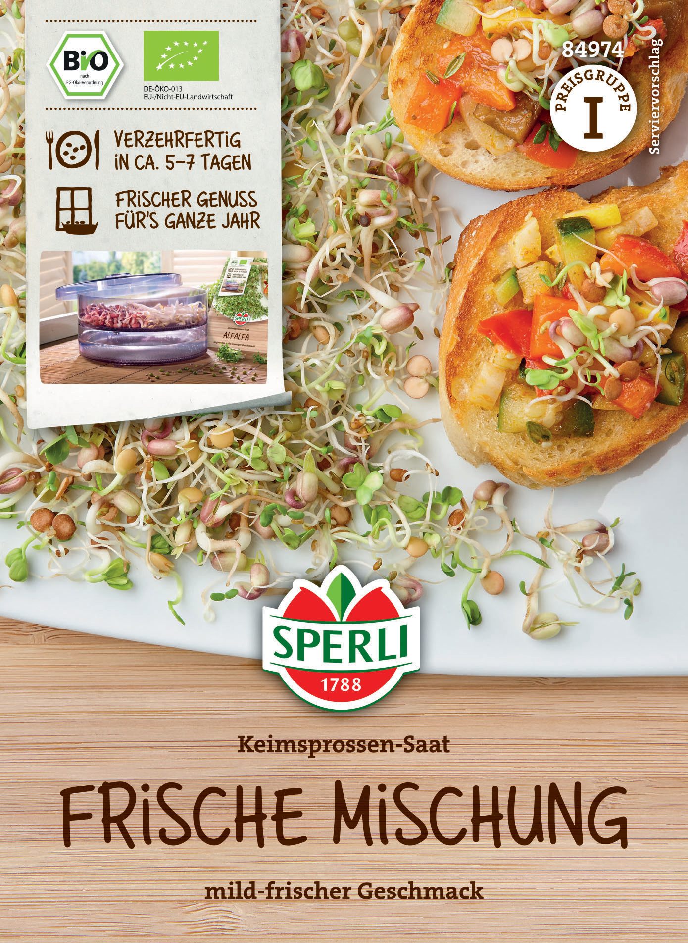 BIO Keimsprossen-Saat Frische Mischung