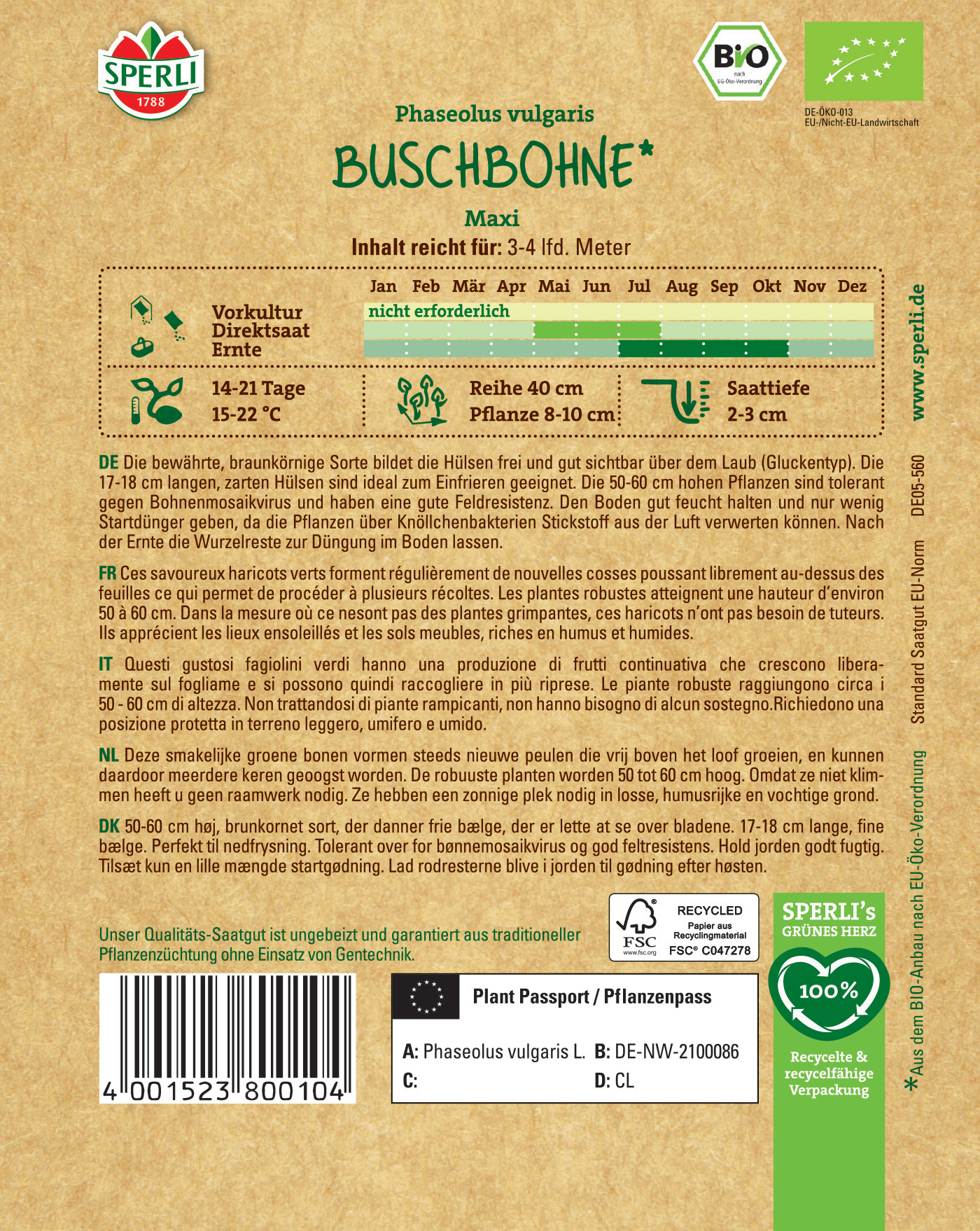 Buschbohne - Bio-Saatgut