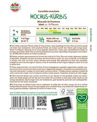 Bild zeigt die Rückseite einer Packung mit Pflegehinweisen, Pflanzenbeschreibung, Barcode und Recycling-Logo.