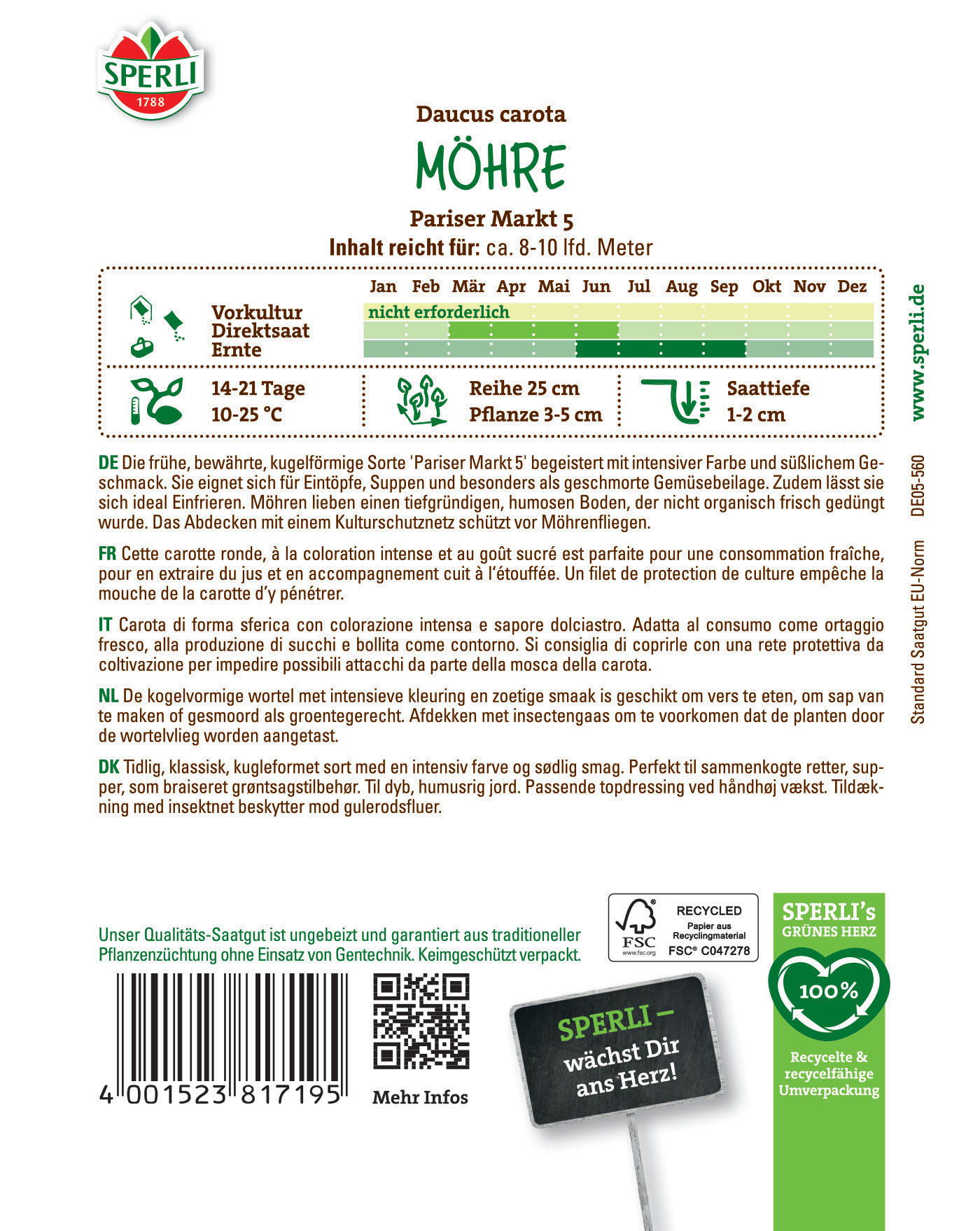 Möhren, Darauf ist nur die grüner obere Teil der Möhren zu sehen, auf weißem Hintergrund.