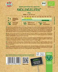 Pflanzensamen Knollensellerie, mit Skript, Anbauzeit März bis Juni, 60 Pflanzen, 28 Wochen.