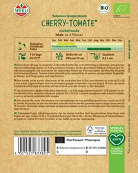 Samen mit Cherry-Tomaten, Anbau im Freiland, ca. 8 Pflanzen, Vorkultur erforderlich, Juni bis Juli.