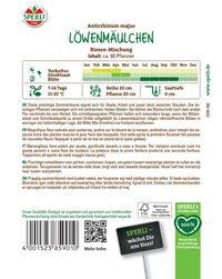 Samentüte mit Löwenmühlchen, enthält ca. 60 Pflanzen, verfügbar von Mai bis Oktober, Wuchshöhe bis 20 cm.
