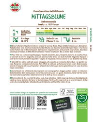 Inhalt des Saatguts: Dorotheanthus bellidiformis Mittagsblume Rabattenstaub, 150 Pflanzen, auf einem Informationsblatt.