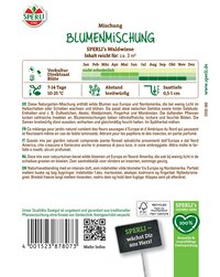 Blumenmischung mit wilden Blumen aus Europa und Nordamerika, wächst bei wenig Licht, blüht im Frühjahr bis Herbst.
