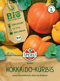 Hokkaido-Kürbis mit grünem Blatt, orangefarben, ca. 1,5 kg, auf Erde, Bio-Qualität.