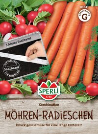 Möhren Radieschen Kombination mit Radieschen und Karotten, Beschreibung: Knackiges Gemüse für lange Erntezeit.
