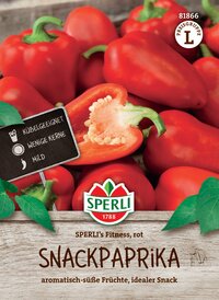 Rotpeperoni mit mildem Geschmack, wenige Kerne, geeignet für den Anbau.